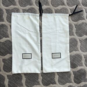 Gucci Cream Dust Bags with Black Ties